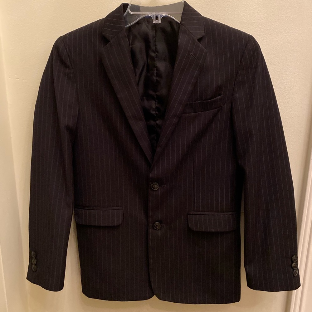 Chaps Boy’s Size 14 Black Pinstriped Blazer
